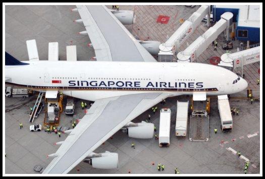Ground handling of a Singapore Airlines Airbus A380