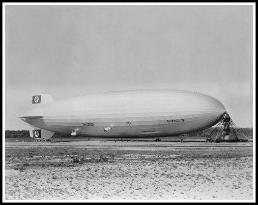 Hindenburg at Lakehurst Naval Air Station in 1936.