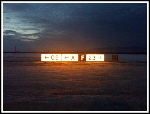 Taxiway sign at Zagreb Airport